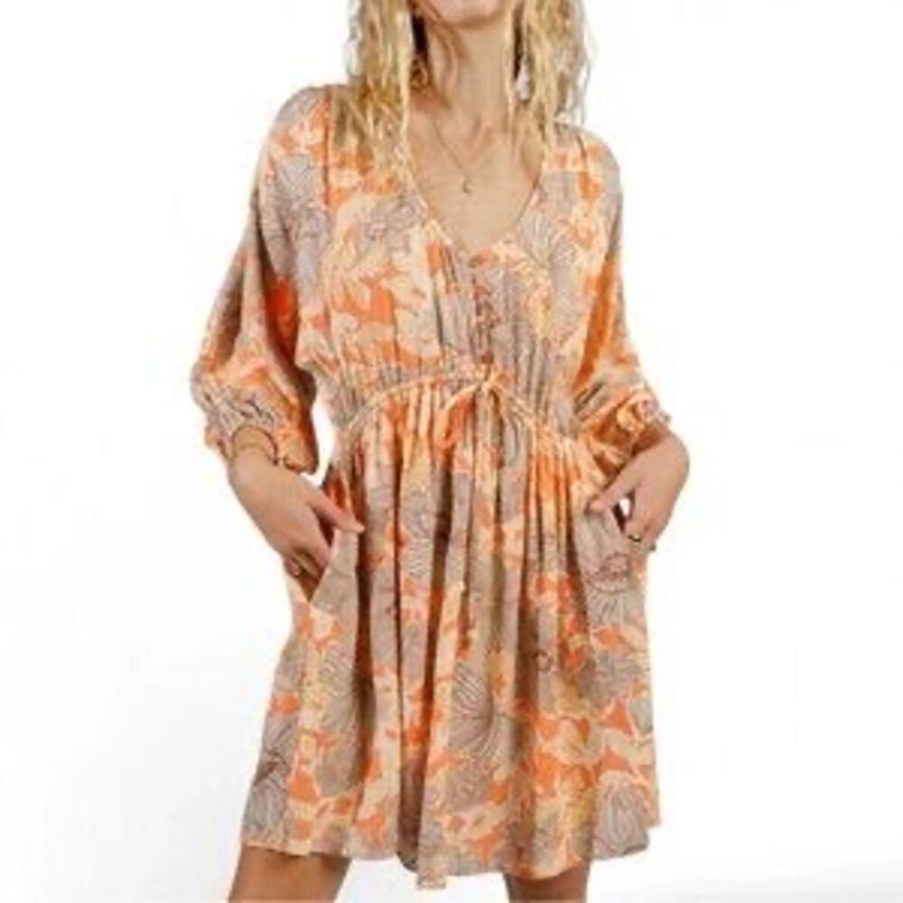 Band of the Free Floral Apricot Mini Dress โ XS